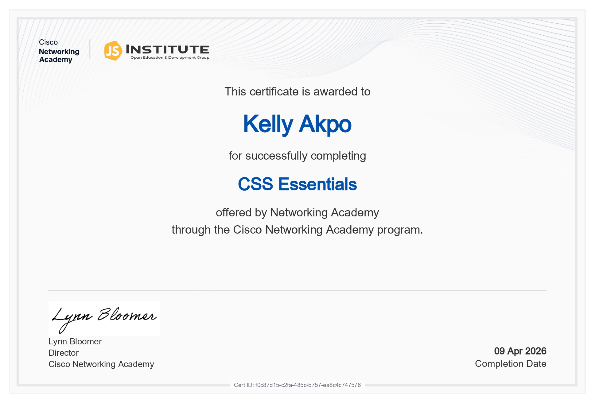 Certification CSS
